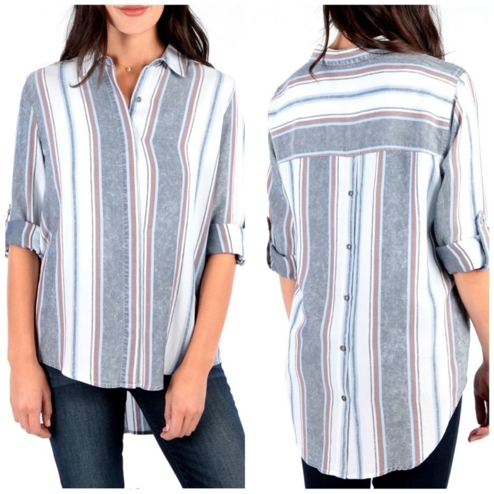 Kut from the Kloth Phoenix Stripe‎ Shirt Size S